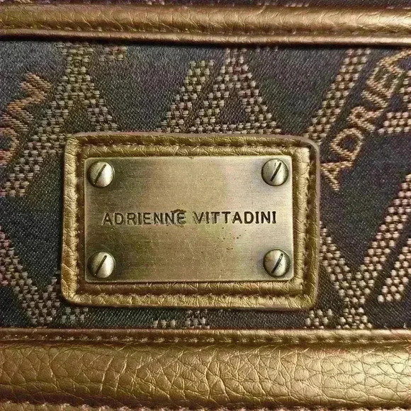 Adrienne Vittadini Large Laptop Travel Tote Fabric with Leather Trim EUC - Picture 6 of 16